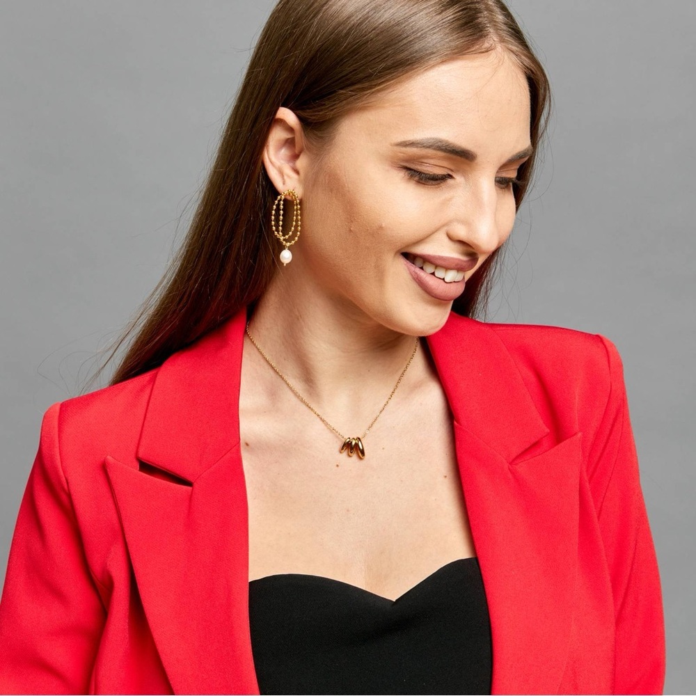 Gold and White Pearl Drop Earrings